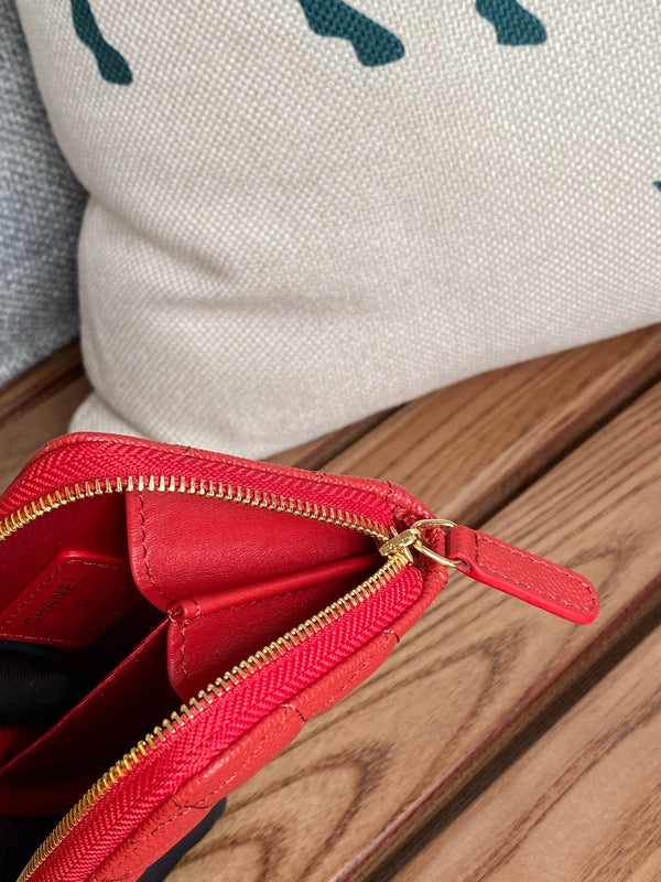 CC 22A Zippy Coin Purse Red Caviar GHW 223914