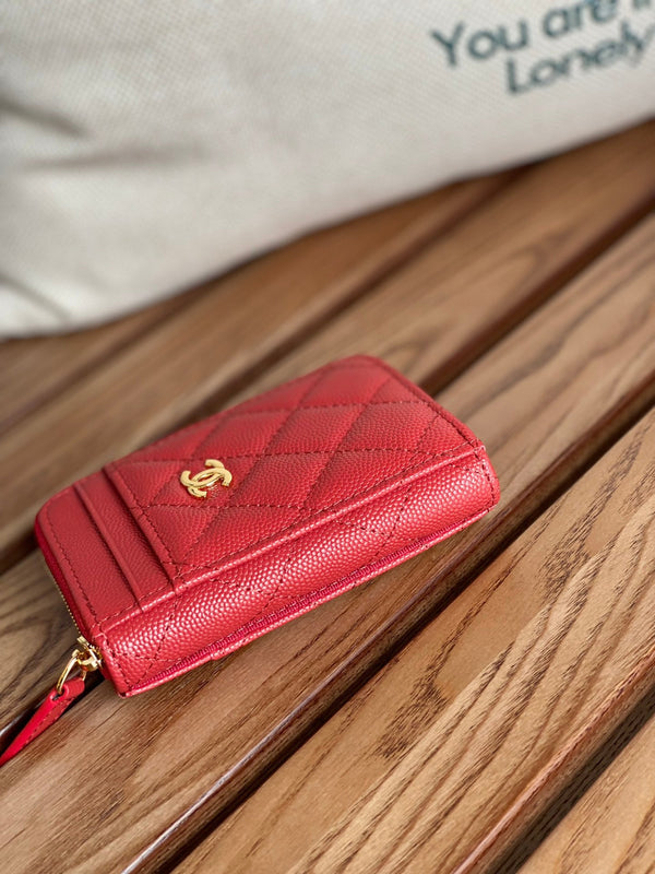 CC 22A Zippy Coin Purse Red Caviar GHW 223914