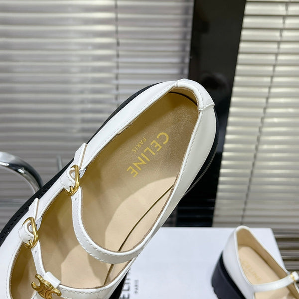 HIGH FLAT SANDALS WITH DOUBLE STRAP-DESIGN LEATHER WHITE