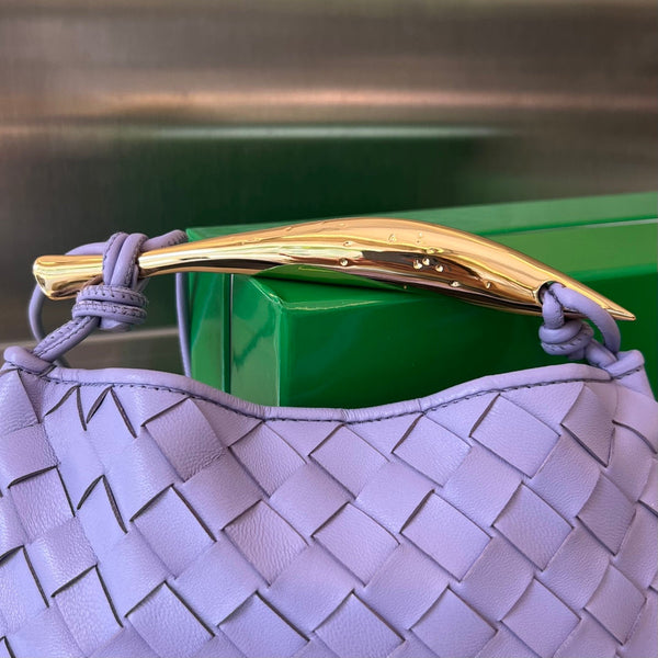 SARDINA 20 CON CATENA IN PELLE DI AGNELLO VIOLA ORCHIDEA