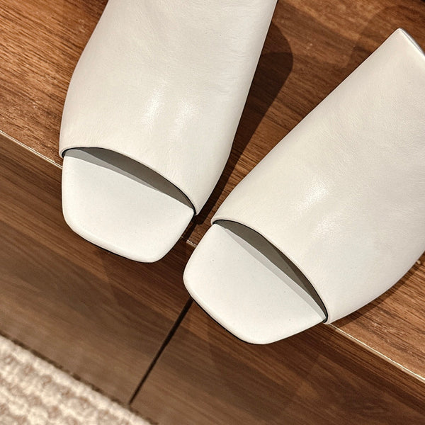 GLAM MULE 60 WHITE LAMBSKIN