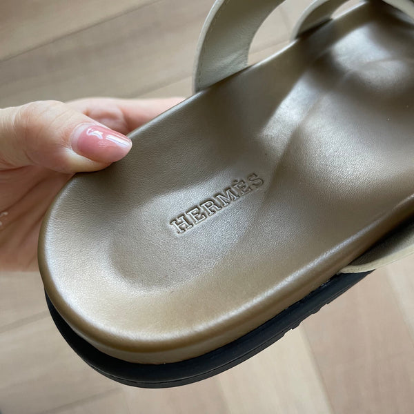 HM Men's Chypre Slide White Epsom Calfskin 538612