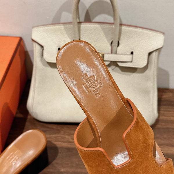 helia 60 gold brown suede calfskin