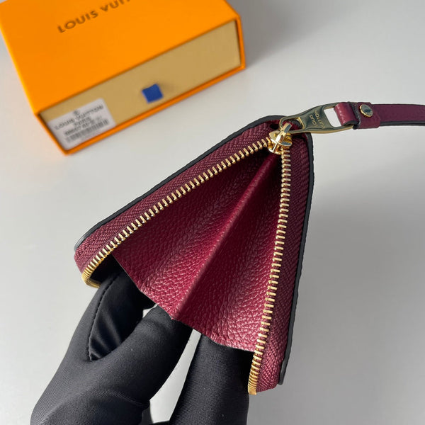 LV M60740 Zippy Coin Purse Burgundy Monogram Empreinte Leather 221609
