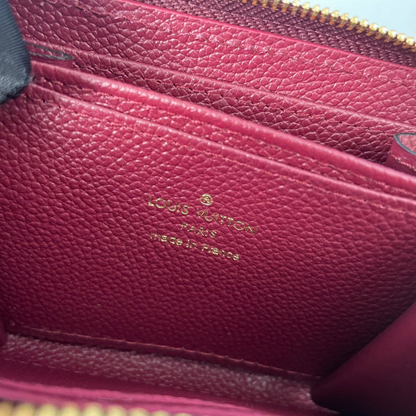LV M60740 Zippy Coin Purse Burgundy Monogram Empreinte Leather 221609