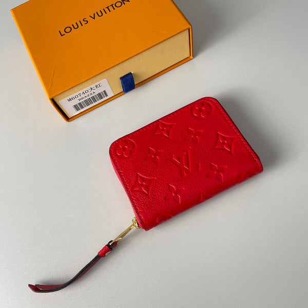 LV M60740 Portamonete Zippy in pelle monogrammata rossa 221610
