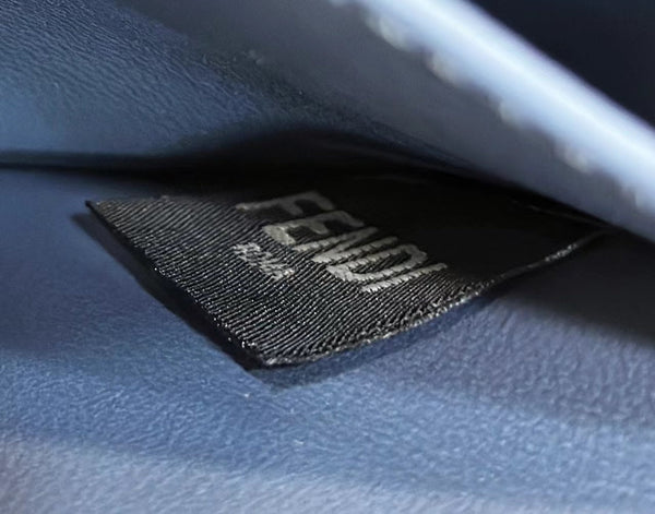 PEEKABOO ISEEU 27 IN BLUE BAYOUX INTERLACED CALFSKIN SILVER HARDWARE