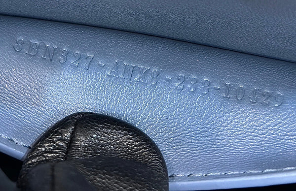 PEEKABOO ISEEU 27 IN BLUE BAYOUX INTERLACED CALFSKIN SILVER HARDWARE