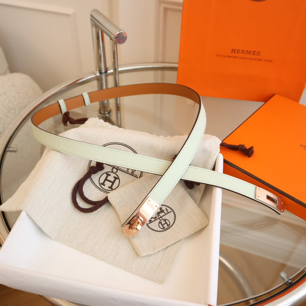 hm kelly belt 18mm aspirin blue epsom leather