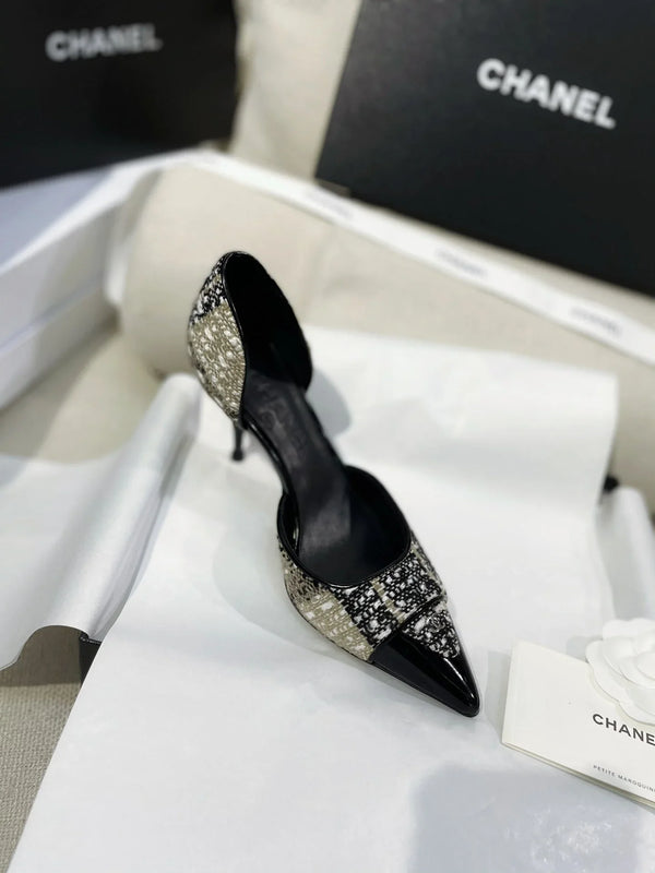 CC 26s Pumps Tweed Patent Leather 156334
