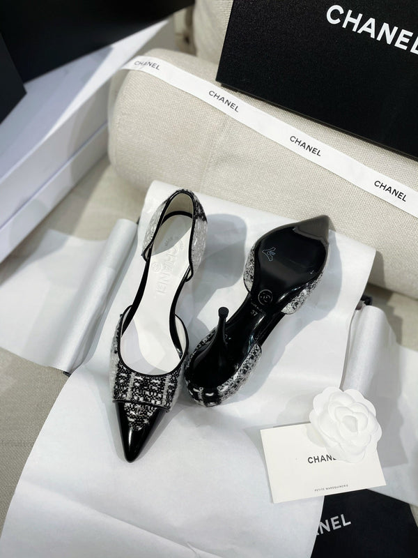 CC 26s Pumps Tweed Patent Leather 156334