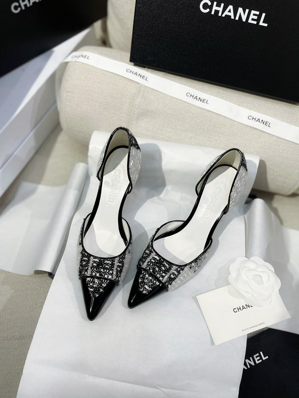 CC 26s Pumps Tweed Patent Leather 156334