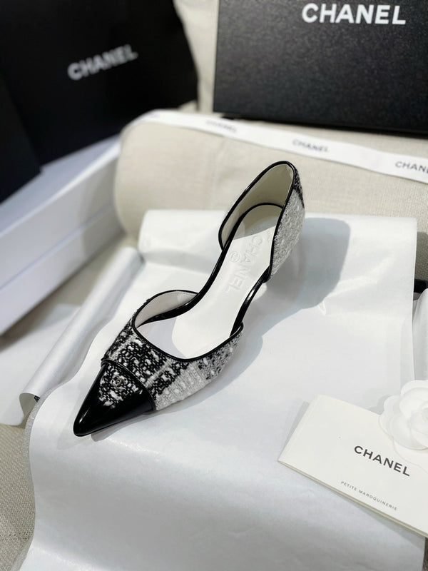 CC 26s Pumps Tweed Patent Leather 156334