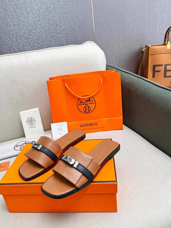 Giulia Sandal Brown Black Calfskin