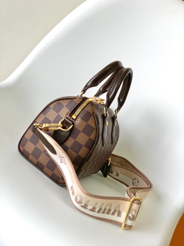 LV Speedy Bandoulière 20cm Brown Damier Ebene Canvas GHW
