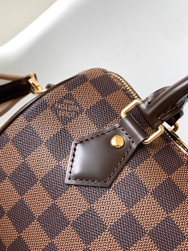 LV Speedy Bandoulière 20cm Brown Damier Ebene Canvas GHW