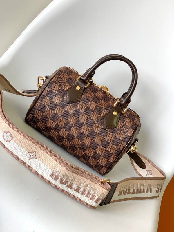 LV Speedy Bandoulière 20cm Brown Damier Ebene Canvas GHW