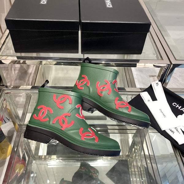 CC Rainboots Green with Embossed Logo Rubber 204072