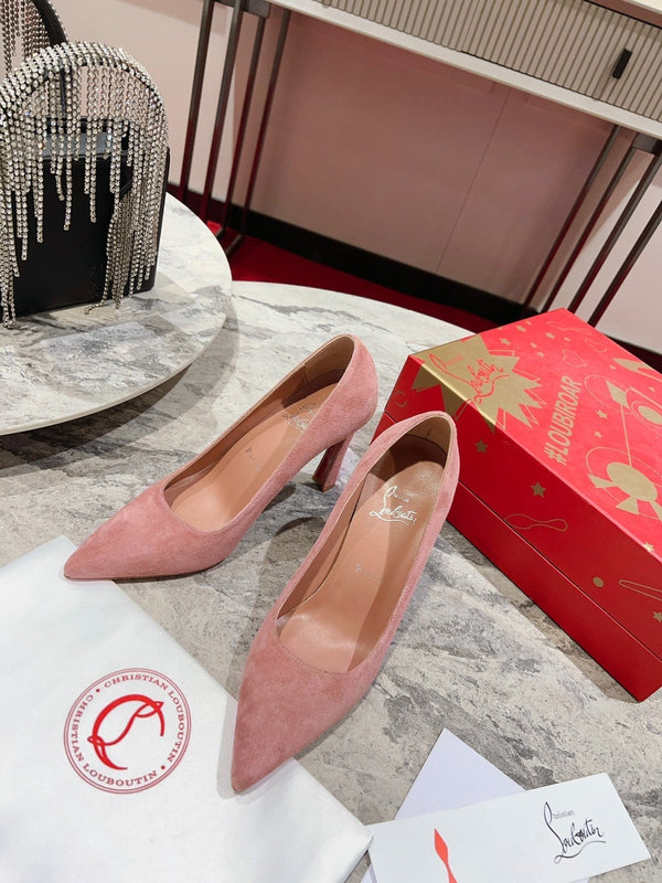 CL Condora Pumps 85mm Suede Leather Pink