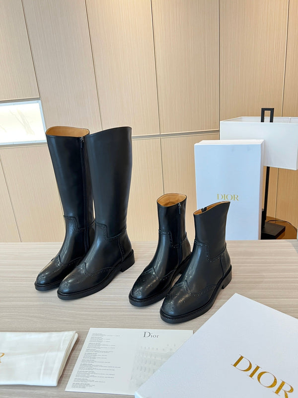 CD High Boots Black Calfskin