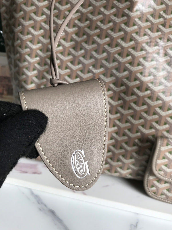 SAINT LOUIS PM 40 IN TELA GOYARDINE E PELLE DI VITELLO GRIGIO MIX VERDE