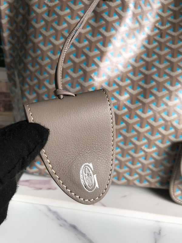 SAINT LOUIS PM 40 IN TELA GOYARDINE E PELLE DI VITELLO GRIGIO MIX BLU