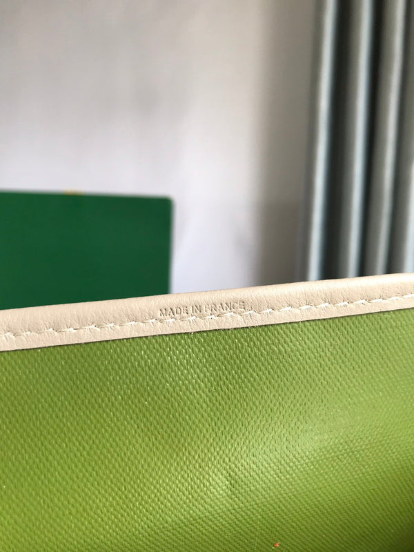 SAINT LOUIS PM 34 IN TELA GOYARDINE E PELLE DI VITELLO GRIGIO MIX VERDE