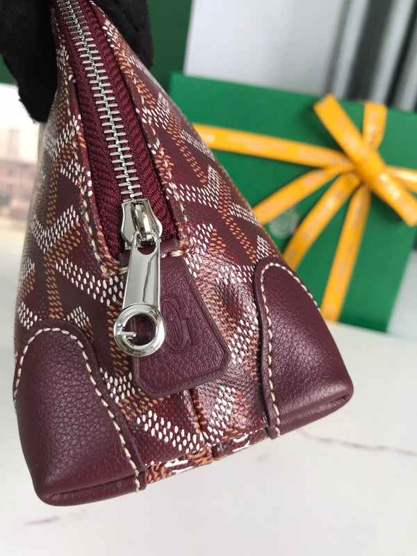 POCHETTE PER COSMETICI VENDÔME 17 IN TELA GOYARDINE ROSSO VINO E FINITURE IN PELLE DI VITELLO