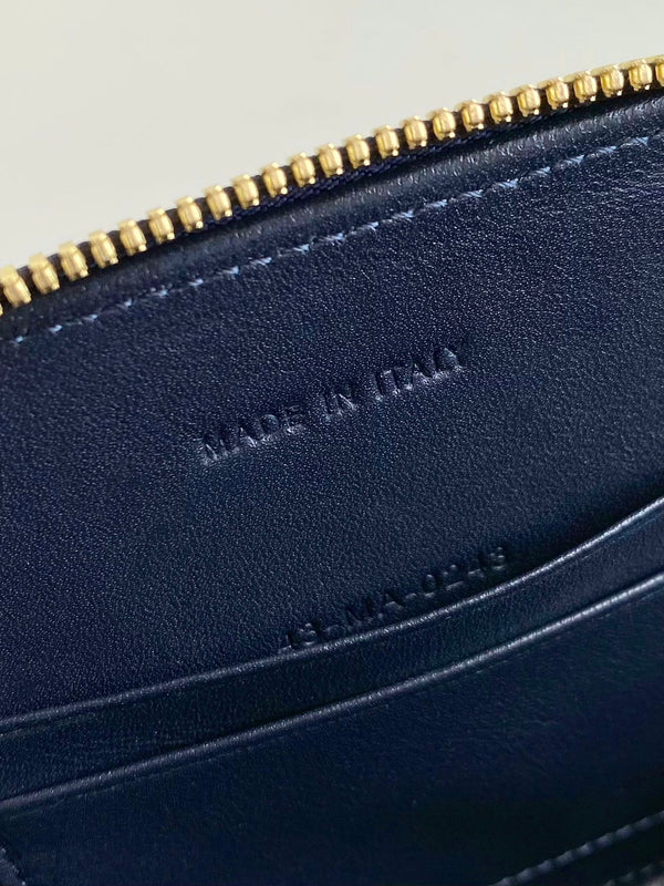 BORSA OVALE SIGNATURE 18 IN JACQUARD OBLIQUO BLU