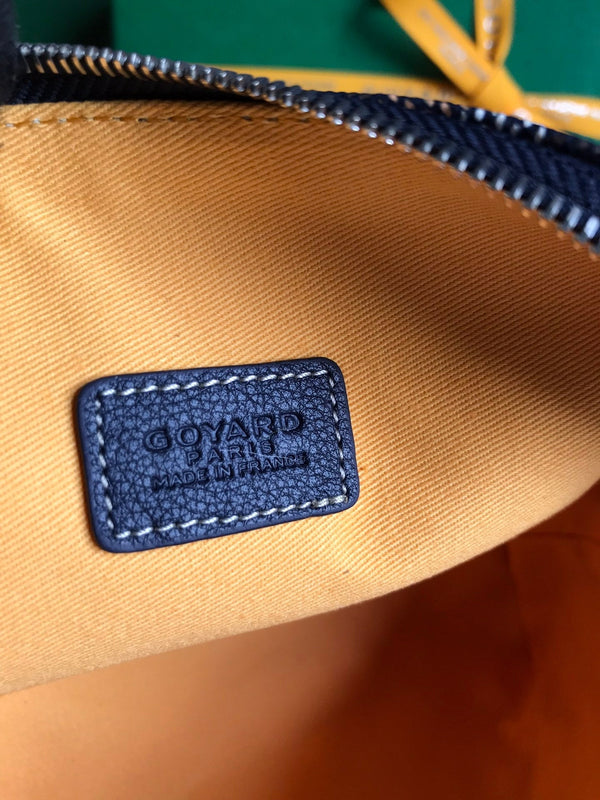 POCHETTE PER COSMETICI VENDÔME 17 IN TELA GOYARDINE BLU NAVY E FINITURE IN PELLE DI VITELLO