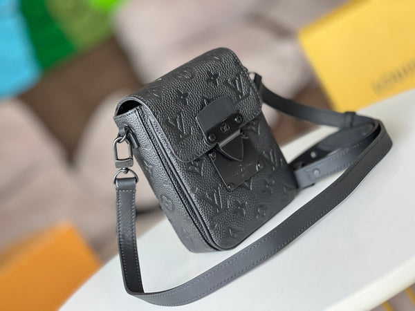 Lv S-Lock Vertical Wearable Wallet Black Taurillon Monogram Leather