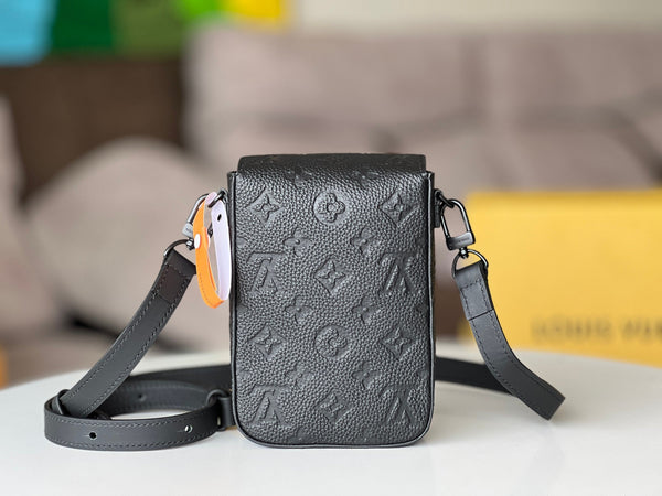 Lv S-Lock Vertical Wearable Wallet Black Taurillon Monogram Leather