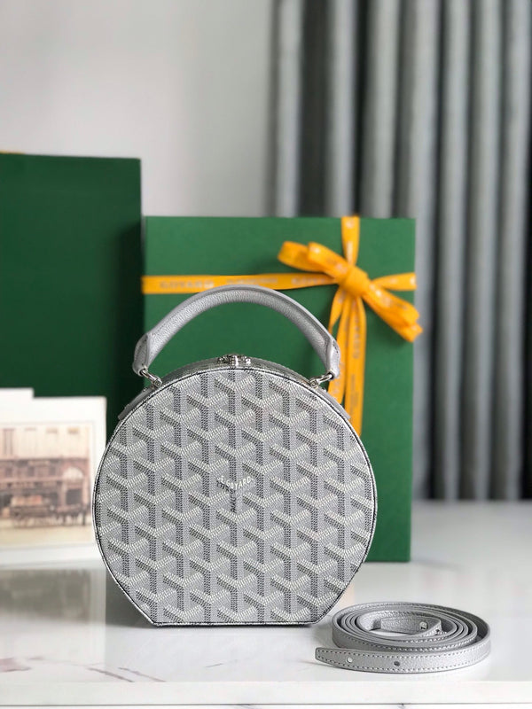 BORSA TRUNK ALTO HATBOX 18 IN TELA GOYARDINE GRIGIA