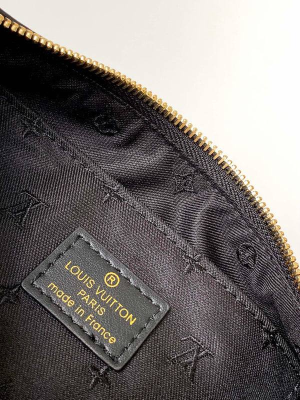 LV Over The Moon Handbag 27.5cm Black Embroidered Smooth Calfskin