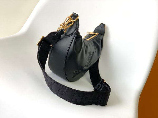 LV Over The Moon Handbag 27.5cm Black Embroidered Smooth Calfskin