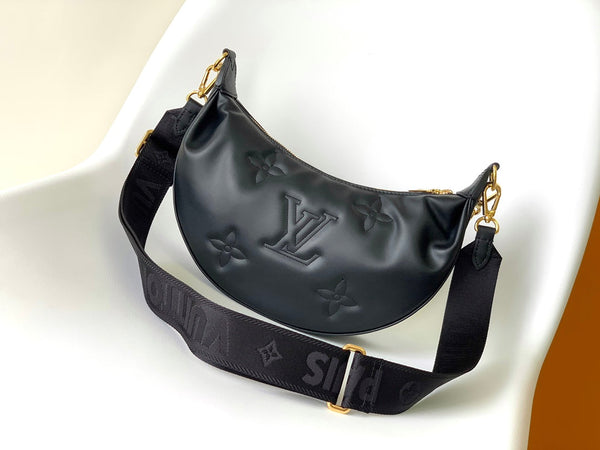 LV Over The Moon Handbag 27.5cm Black Embroidered Smooth Calfskin