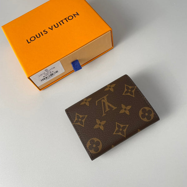 LV Enveloppe Carte De Visite Card Holder Monogram Canvas 221498