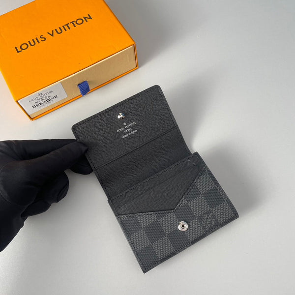 Porta carte LV Enveloppe Carte De Visite Tela Damier Graphite 221501