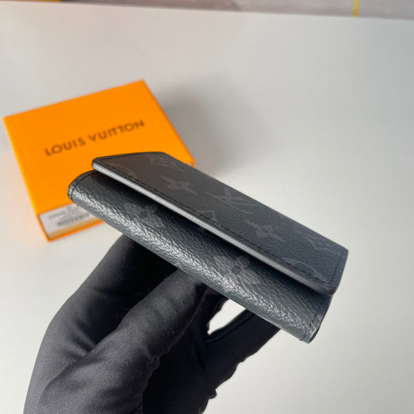 LV Enveloppe Carte De Visite Card Holder Monogram Eclipse Canvas 221499