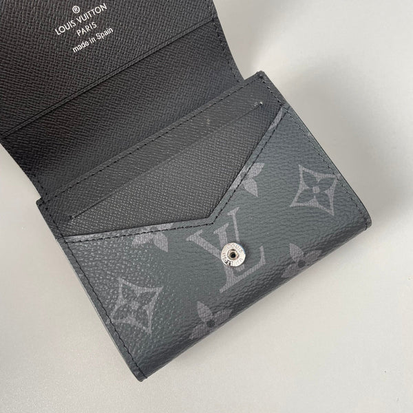 LV Enveloppe Carte De Visite Card Holder Monogram Eclipse Canvas 221499