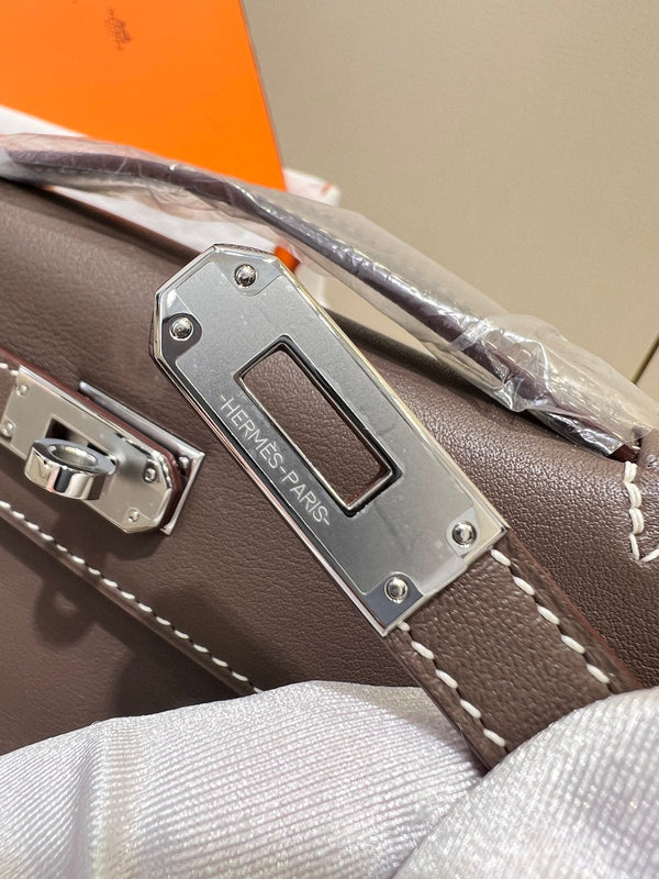 HM KELLY POCHETTE 22CM ETAN SWIFT SILVER HARDWARE