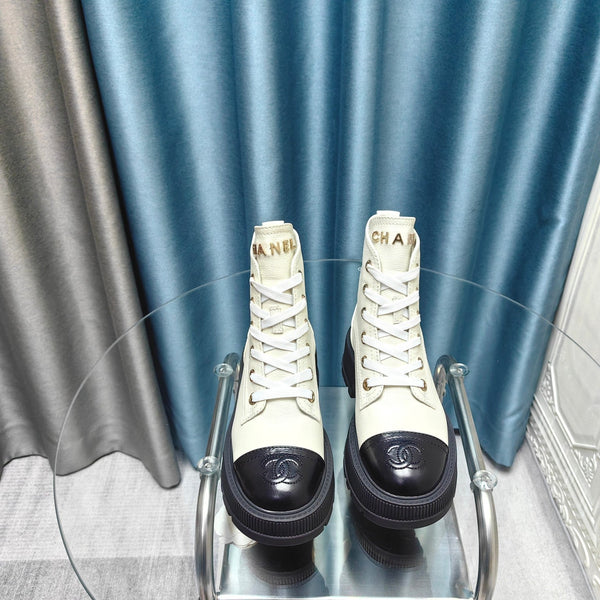 CC Ankle Boots White Lambskin