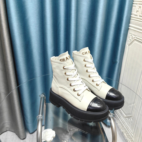 CC Ankle Boots White Lambskin