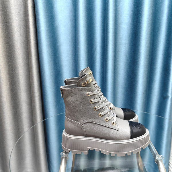 CC Ankle Boots Silver Lambskin