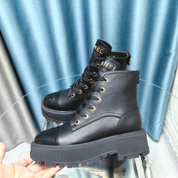 CC Ankle Boots Black Lambskin