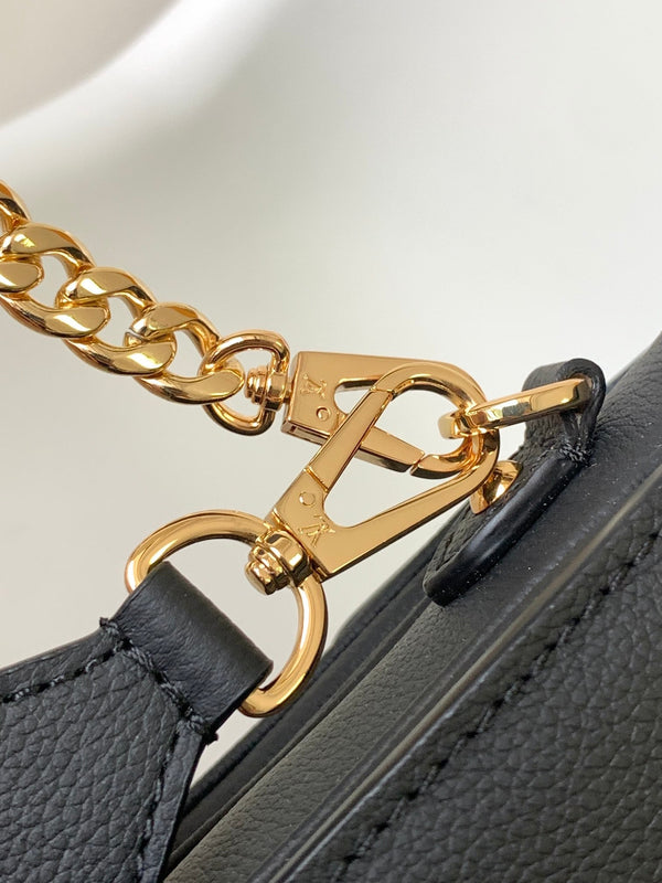 LV Oxford Handbag 22cm Black Grain Cowhide GHW