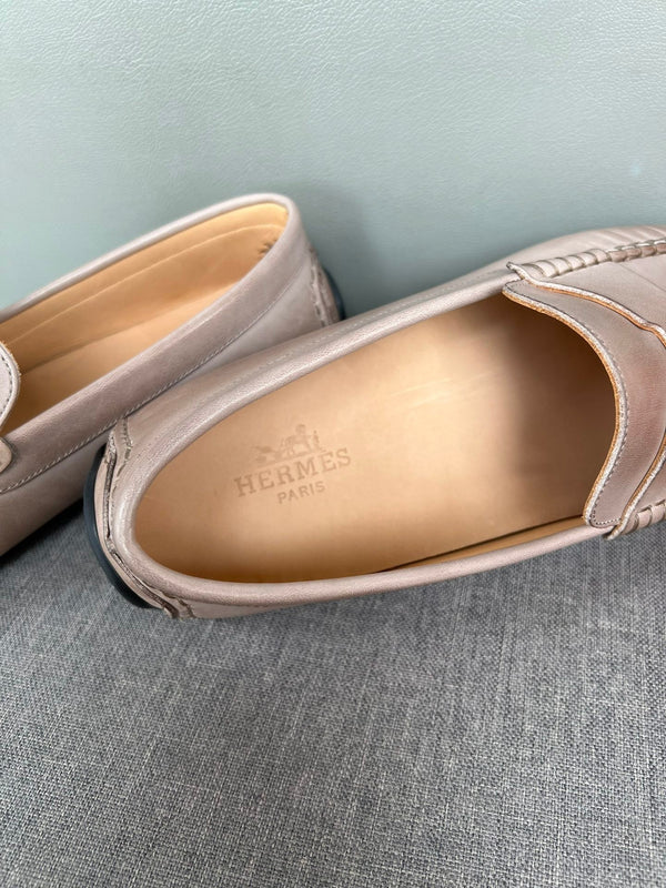 HM Men's Moccasins Loafer Pink Nude Cowhide 565857