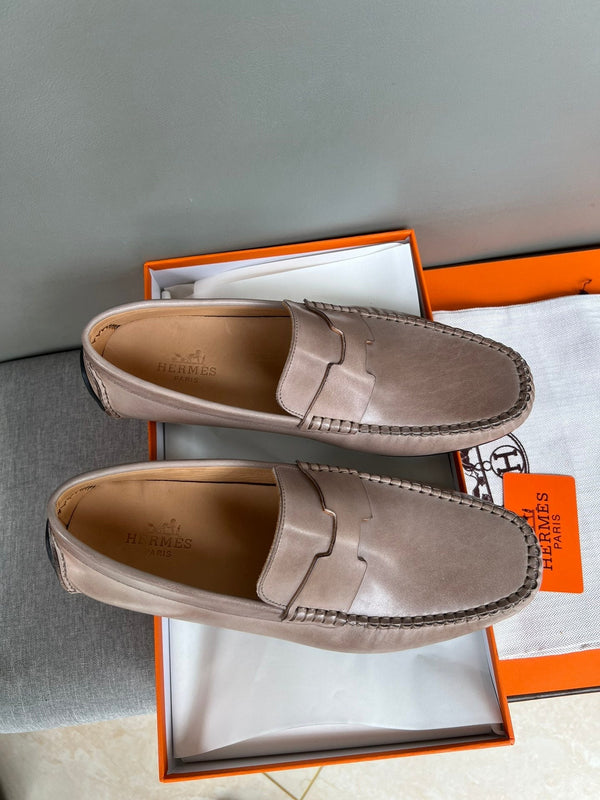 HM Men's Moccasins Loafer Pink Nude Cowhide 565857