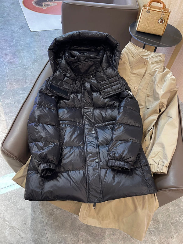 Burberry 25 Trench Coat Two-piece Set Beige Black Cotton Down Nylon