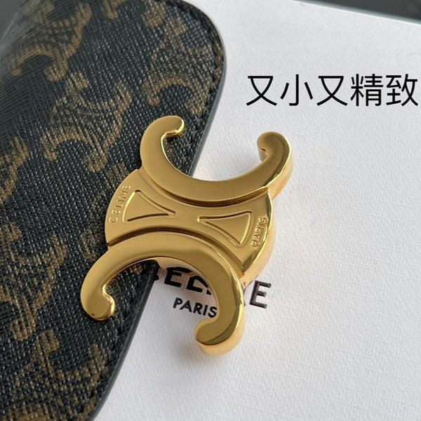 Triomphe 11 Black Pattern Shiny Calfskin Handbag